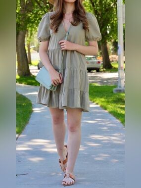 ❤️Zara Cotton-Linen Blend Mini Sun Dress